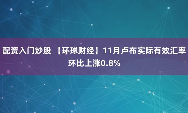 配资入门炒股 【环球财经】11月卢布实际有效汇率环比上涨0.8%