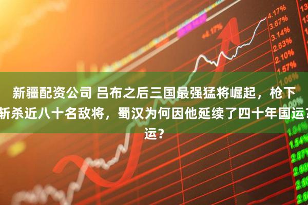 新疆配资公司 吕布之后三国最强猛将崛起,枪下斩杀近八十名敌将,蜀汉为何因他延续了四十年国运?