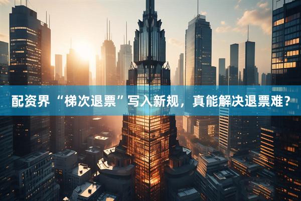 配资界 “梯次退票”写入新规，真能解决退票难？